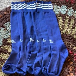 3 pairs dark blue/white adidas soccer socks sz medium
